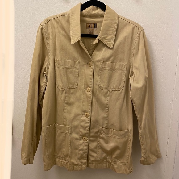 Vintage Ann Taylor Cream Denim Blazer/Jacket - Picture 5 of 8